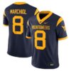 WestVirginiaMountaineers 8NiccoMarchiolNavyStitchedJersey