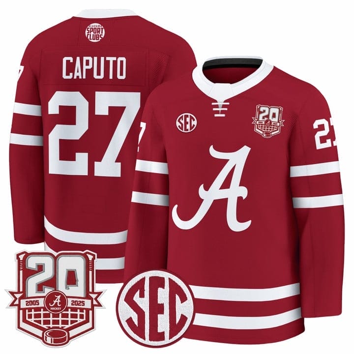 Will Caputo Jersey #27  Alabama Crimson Tide 2025-26 Premium 20th Anniversary Patch Stitched - Image 2