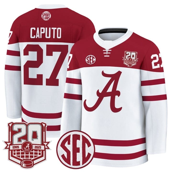 Will Caputo Jersey #27  Alabama Crimson Tide 2025-26 Premium 20th Anniversary Patch Stitched - Image 3