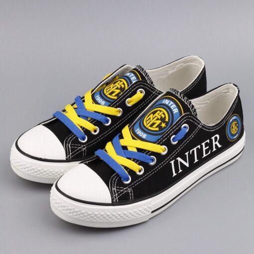 inter Football Club Internazionale Milano Low Top Canvas Sport Sneakers Shoes For Men Women Fans - Image 2