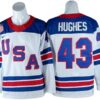 2026WinterOlympicsTeamUSA 43QuinnHughesWhiteHockeyJersey