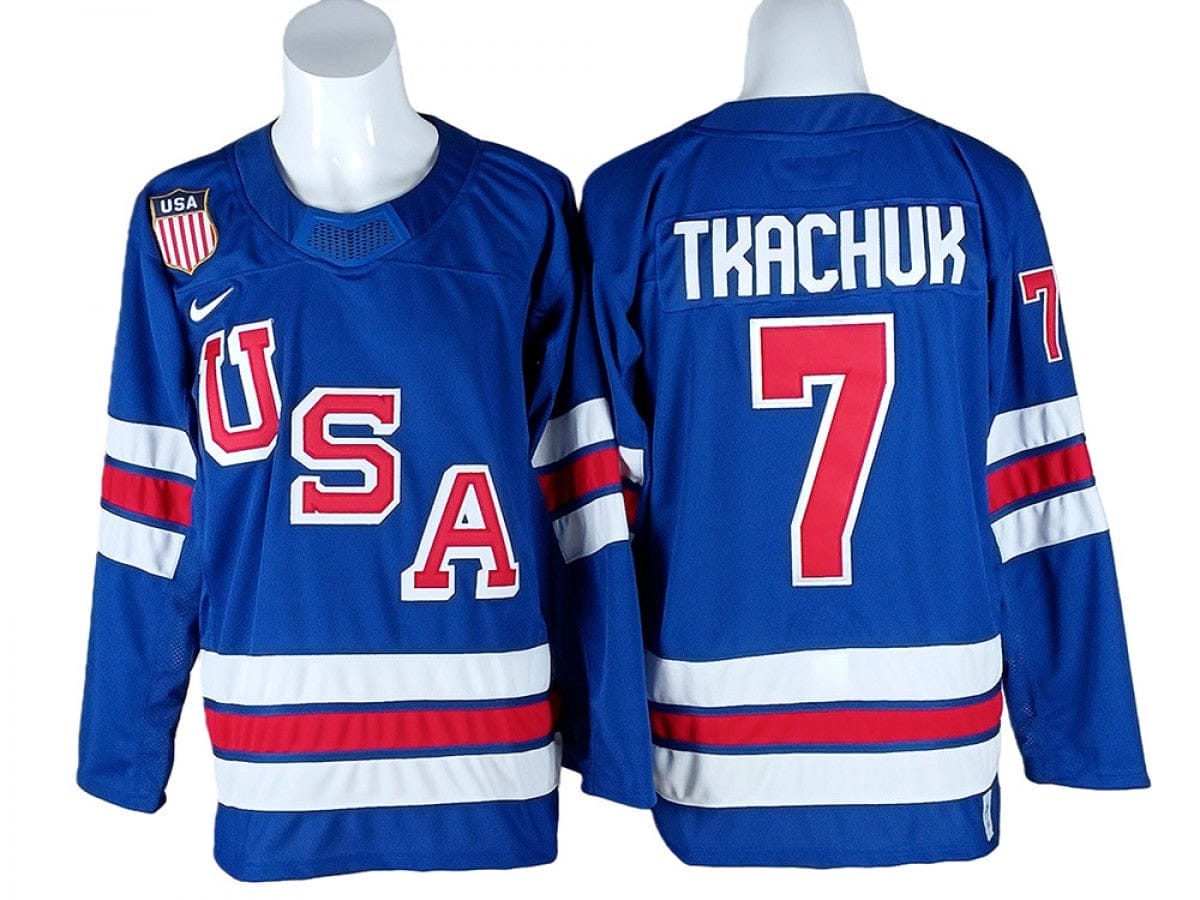 2026 Winter Olympics Team USA #7 Brady Tkachuk Blue Hockey Jersey Stitched 1 2026 Winter Olympics Team USA #7 Brady Tkachuk Blue Hockey Jersey Stitched