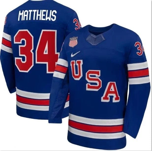 Auston Matthews Jersey Team USA Winter Olympics 2026 Hockey Premium STITCHED Blue 4 AustonMatthewsJerseyTeamUSAWinterOlympics2026HockeyPremiumSTITCHEDBlue