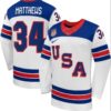 AustonMatthewsJerseyTeamUSAWinterOlympics2026HockeyPremiumSTITCHEDWhite