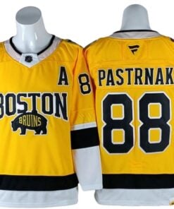 Boston Bruins #88 David Pastrnak Yellow 2026 Winter Classic Jersey