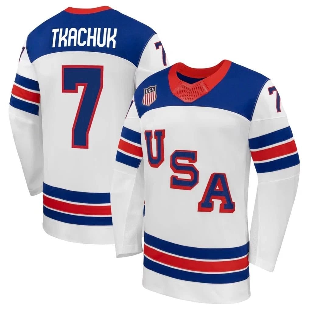 Brady Tkachuk Jersey Team USA Winter Olympics 2026 Hockey Premium STITCHED White 5 BradyTkachukJerseyTeamUSAWinterOlympics2026HockeyPremiumSTITCHEDWhite