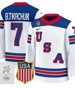 Brady Tkachuk Jersey 7 USA Olympic 2026 Premium Hockey All Stitched White