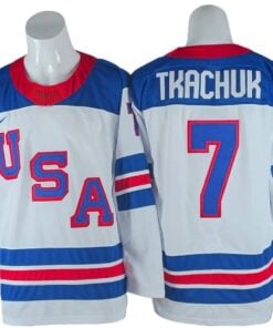 Alternative view of Brady Tkachuk Jersey #7 Winter Olympics Team USA 2026 Hockey Stitched