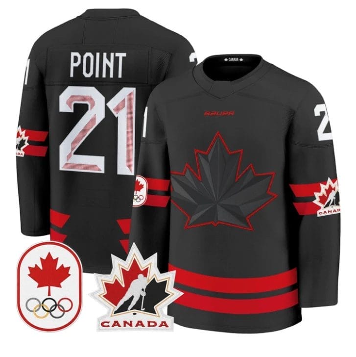 Brayden Point Jersey 21 Canada Olympic 2026 Premium Hockey All Stitched Black