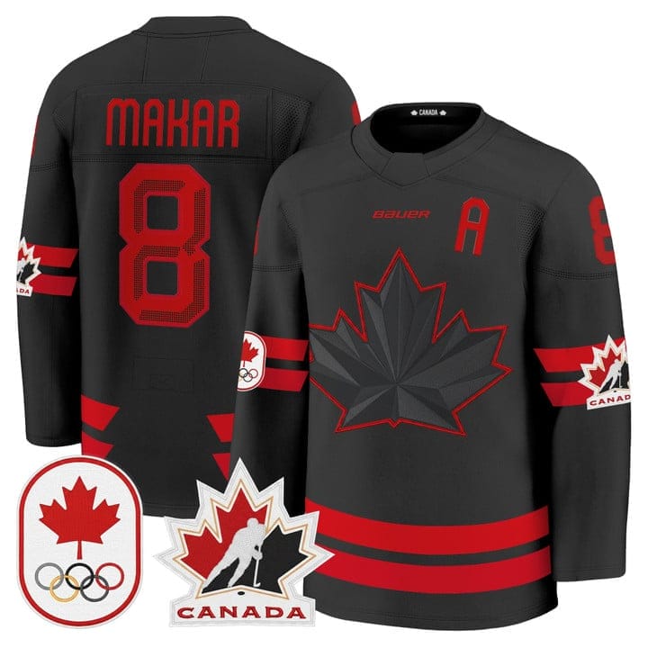 Cale Makar Jersey #8 Canada Olympic Premium Hockey 2026 Stitched 4 Cale Makar Jersey 8 Canada Olympic Premium Hockey 2026 Stitched Black