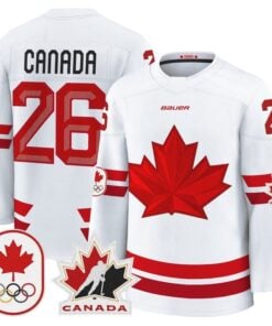 Canada Jersey #26 Canada Olympic Premium Hockey 2026 Stitched 6 Canada Jersey 26 Canada Olympic Premium Hockey 2026 Stitched White
