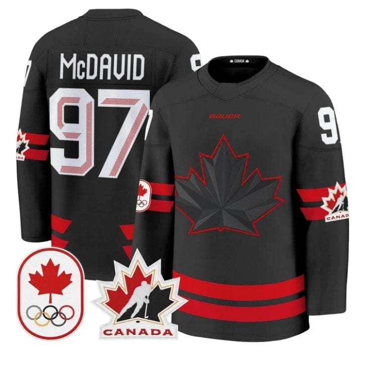 Connor McDavid Jersey 97 Canada Olympic 2026 Premium Hockey All Stitched Black