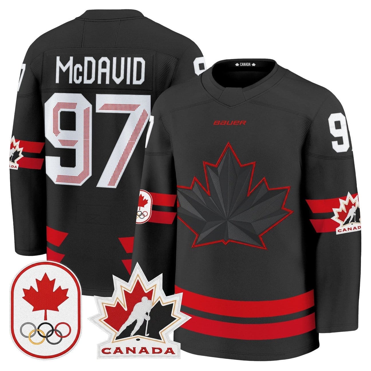 Connor McDavid Jersey 97 Canada Olympic Premium Hockey Stitched Black