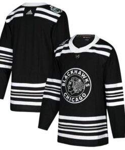 Custom Chicago Blackhawks Jersey Name And Number 2019 Winter Black Blank Classic