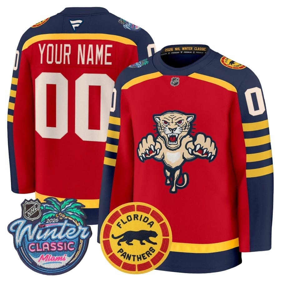 Custom Florida Panthers Jersey Name, Number 2026 Winter Classic Premium Stitched 1 Custom Florida Panthers Jersey Name, Number 2026 Winter Classic Premium Stitched