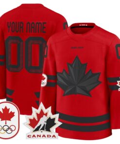 Custom Canada Olympic Jersey Name, Number Premium Hockey 2026 Stitched 6 Custom Canada Olympic Jersey Name Number Premium Hockey 2026 Stitched Red