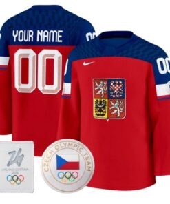 Custom Czechia Olympic Jersey Name, Number 2026 Premium Hockey All Stitched
