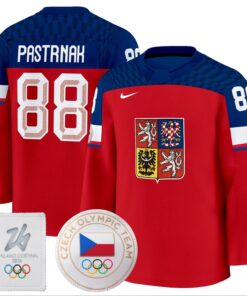 David Pastrnak Jersey #88 Czechia Olympic 2026 Premium Hockey Stitched Red