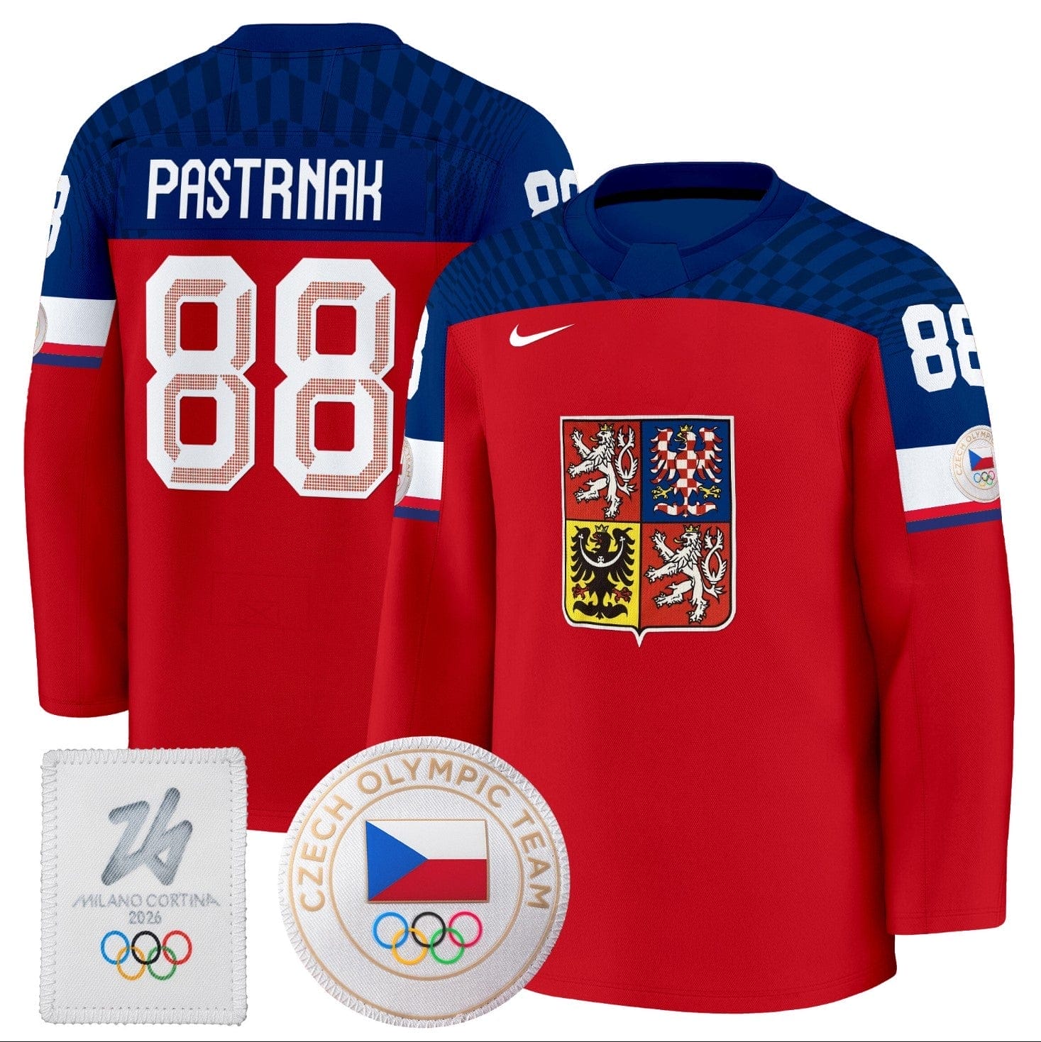 David Pastrnak Jersey #88 Czechia Olympic 2026 Premium Hockey Stitched Red 4 DavidPastrnakJersey 88CzechiaOlympic2026PremiumHockeyStitchedRed