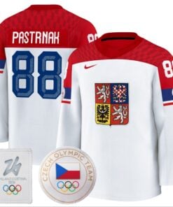David Pastrnak Jersey #88 Czechia Olympic 2026 Premium Hockey Stitched White