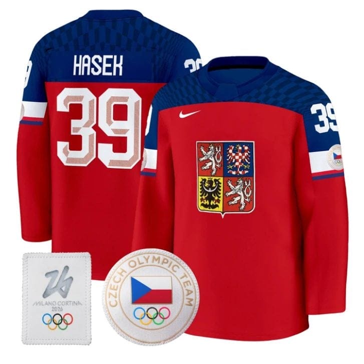 Dominik Hasek Jersey 39 Czechia Olympic 2026 Premium Hockey All Stitched Red