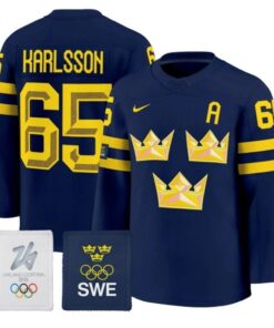 Erik Karlsson Jersey 65 Sweden Olympic 2026 Premium Hockey All Stitched Navy