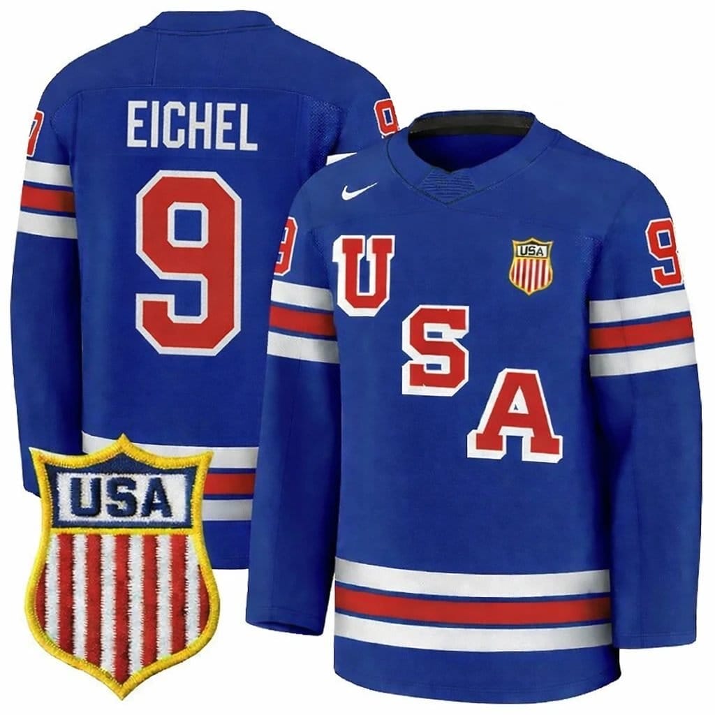 Jack Eichel Jersey #9 Team USA Winter Olympics 2026 Hockey Premium STITCHED Blue 4 JackEichelJersey 9TeamUSAWinterOlympics2026HockeyPremiumSTITCHEDBlue