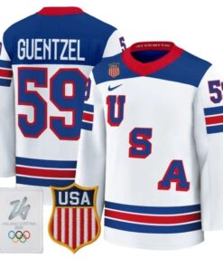 Jake Guentzel Jersey 59 USA Olympic 2026 Premium Hockey All Stitched White