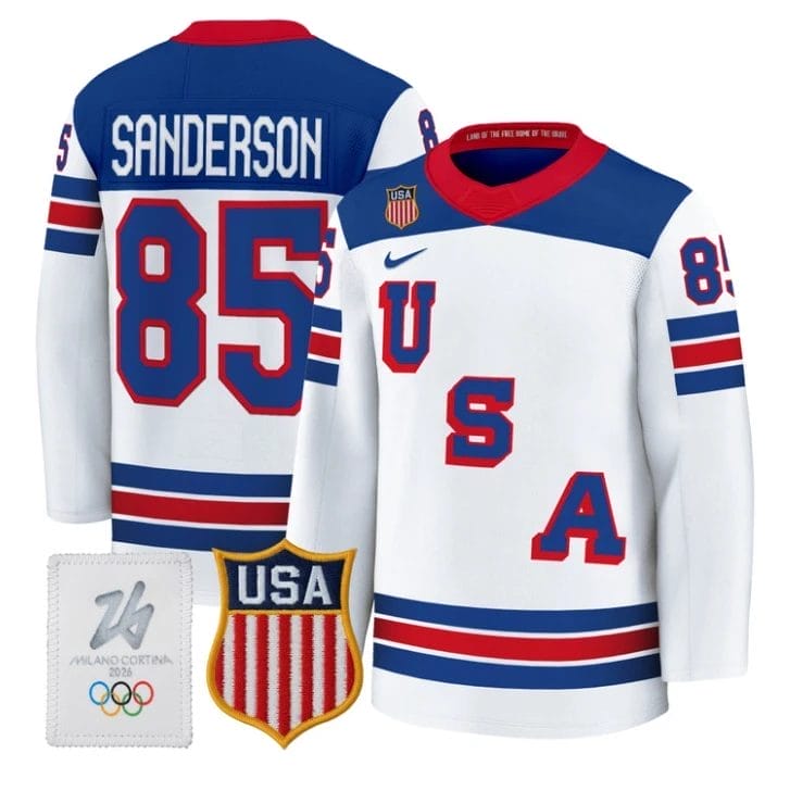 Jake Sanderson Jersey #85 USA Olympic 2026 Premium Hockey All Stitched - Image 2