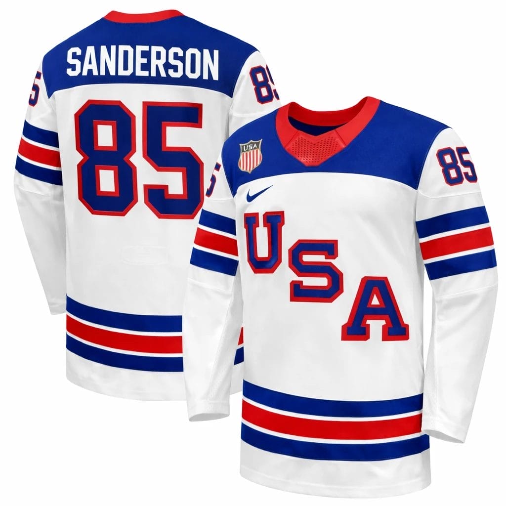 Jake Sanderson Jersey Team USA Winter Olympics 2026 Hockey Premium STITCHED - Image 2