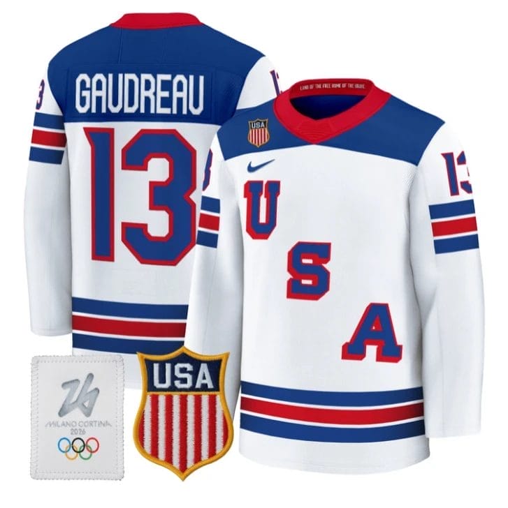 Johnny Gaudreau Jersey #13 USA Olympic 2026 Premium Hockey All Stitched - Image 2