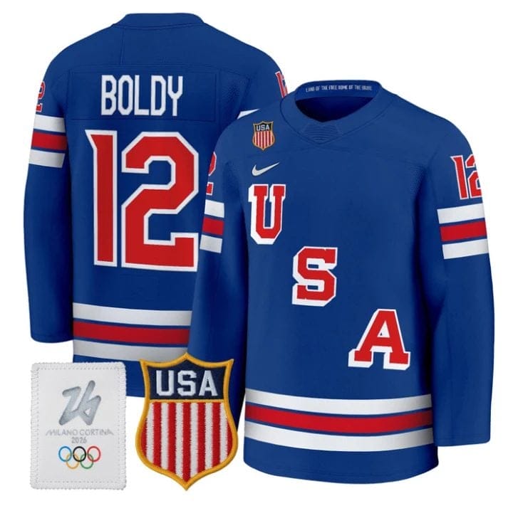 Matt Boldy Jersey #12 USA Olympic 2026 Premium Hockey All Stitched 7 Matt Boldy Jersey 12 USA Olympic 2026 Premium Hockey All Stitched Royal