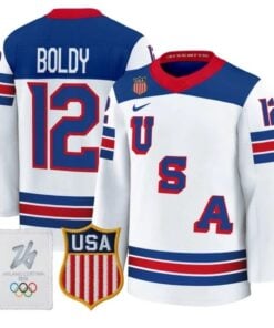 Matt Boldy Jersey 12 USA Olympic 2026 Premium Hockey All Stitched White
