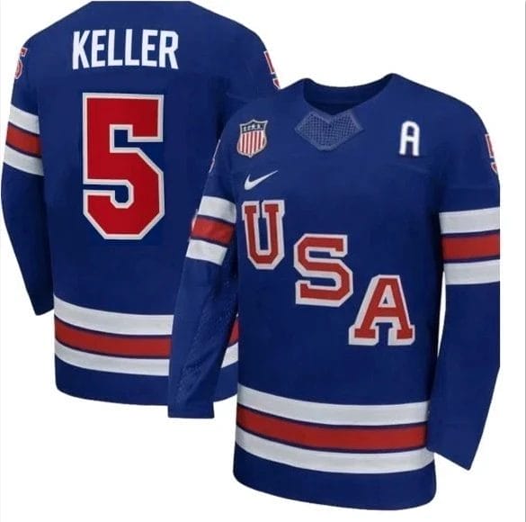 MeganKellerJerseyTeamUSAWinterOlympics2026HockeyPremiumSTITCHEDBlue