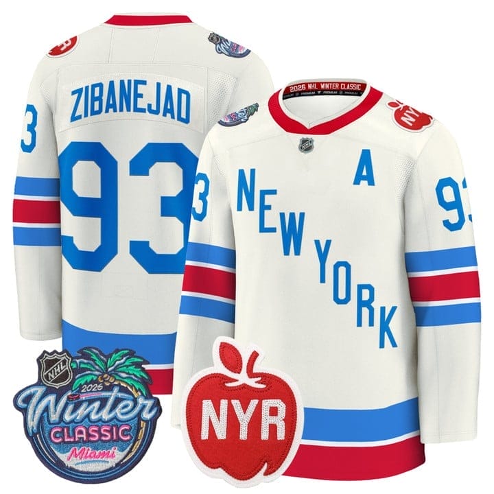 MikaZibanejadJersey 93NewYorkRangers2026WinterClassicPremiumStitched