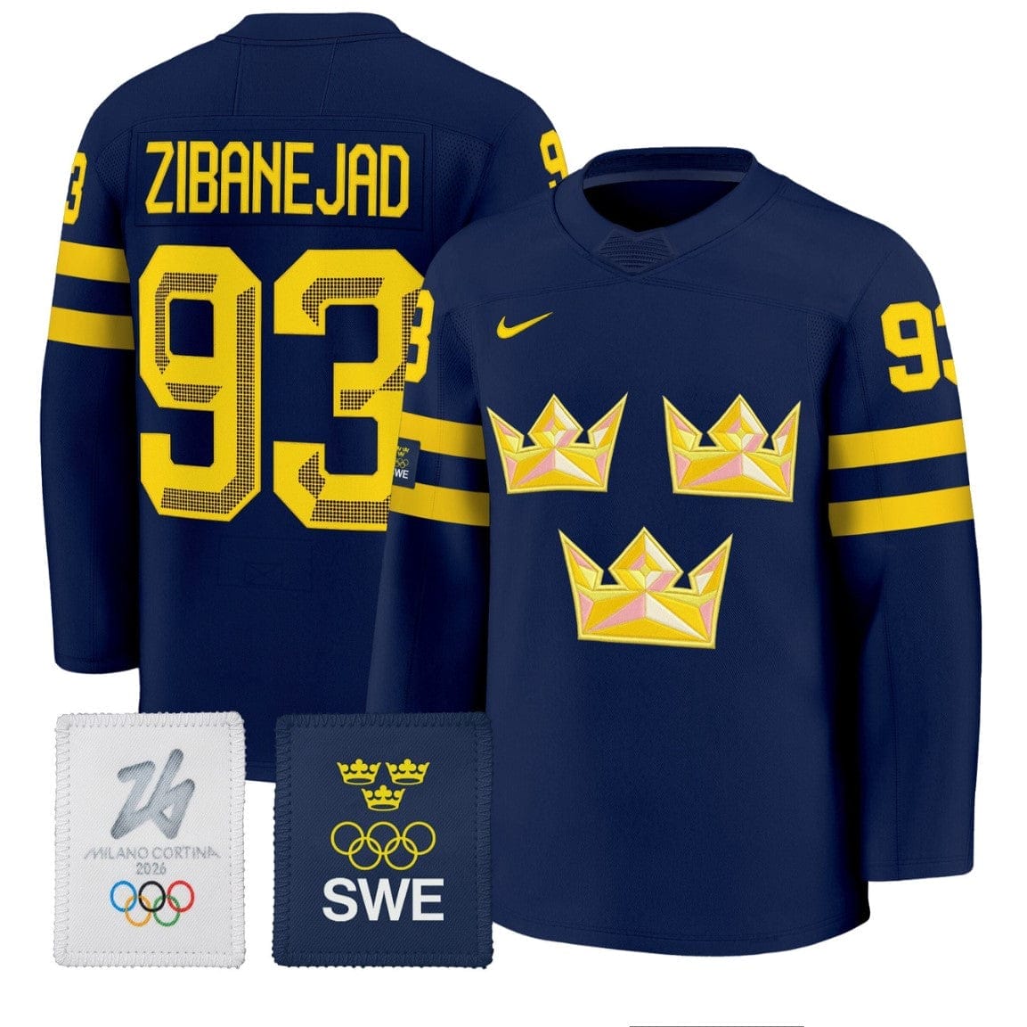 Mika Zibanejad Jersey #93 Sweden Olympic 2026 Premium All Stitched - Image 2