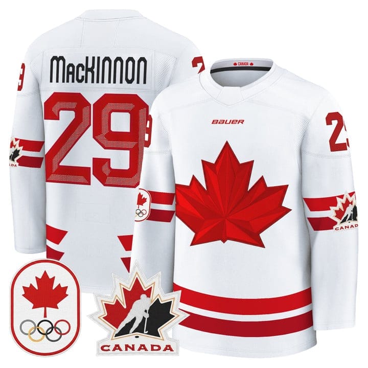 Nathan MacKinnon Jersey #29 Canada Olympic Premium Hockey 2026 Stitched 3 Nathan MacKinnon Jersey #29 Canada Olympic Premium Hockey 2026 Stitched - Image 3