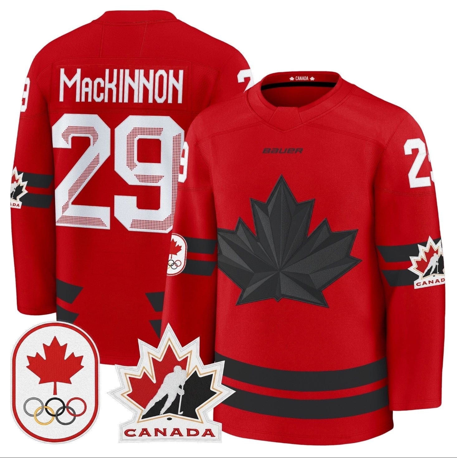 Nathan MacKinnon Jersey #29 Canada Olympic Premium Hockey Stitched 2 Nathan MacKinnon Jersey #29 Canada Olympic Premium Hockey Stitched - Image 2