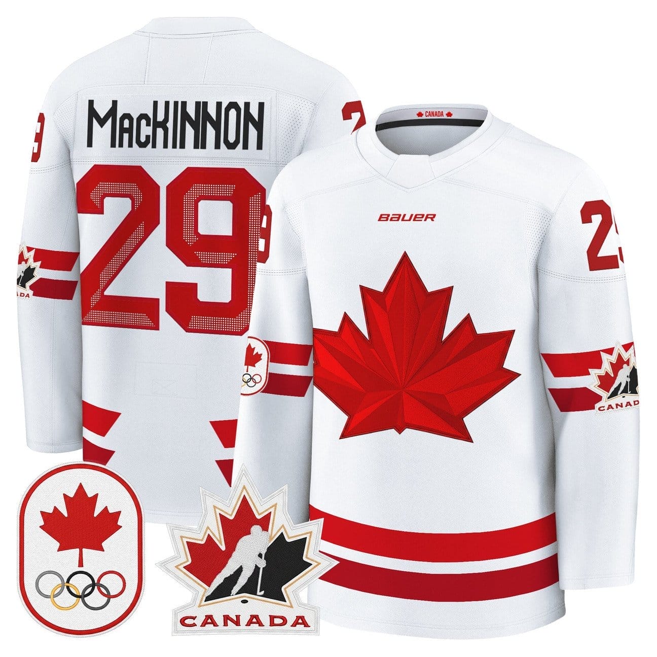 Nathan MacKinnon Jersey #29 Canada Olympic Premium Hockey Stitched 3 Nathan MacKinnon Jersey #29 Canada Olympic Premium Hockey Stitched - Image 3