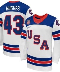 Quinn Hughes Jersey #43 Team USA Winter Olympics 2026 Premium Hockey Stitched White
