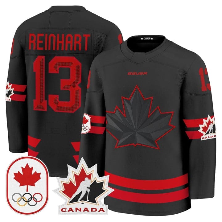 Sam Reinhart Jersey 13 Canada Olympic Premium Hockey 2026 Stitched Black