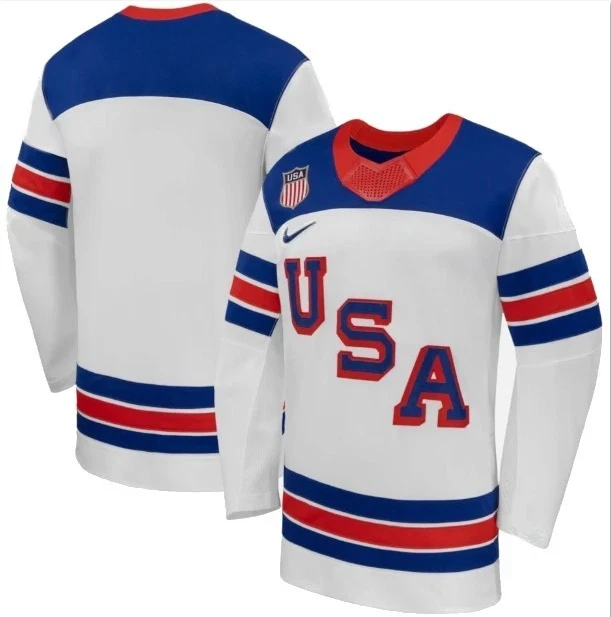 Team USA Winter Olympics 2026 Hockey Jersey Blank White All STITCHED 4 TeamUSAWinterOlympics2026HockeyJerseyBlankWhiteAllSTITCHED
