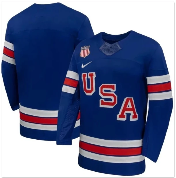 Team USA Winter Olympics 2026 Hockey Premium Jersey Blue Blank All STITCHED 4 TeamUSAWinterOlympics2026HockeyPremiumJerseyBlueBlankAllSTITCHED