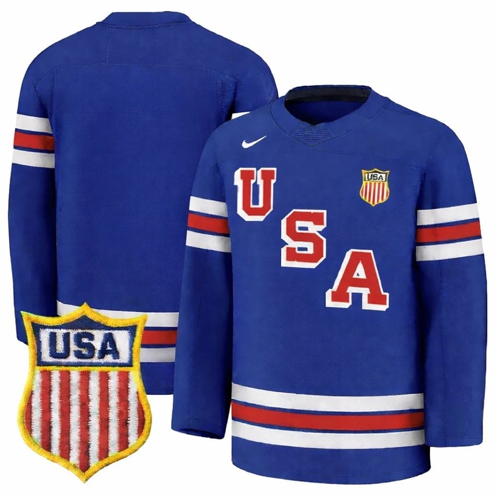 TeamUSAWinterOlympics2026HockeyPremiumJerseyBlueBlankSTITCHED