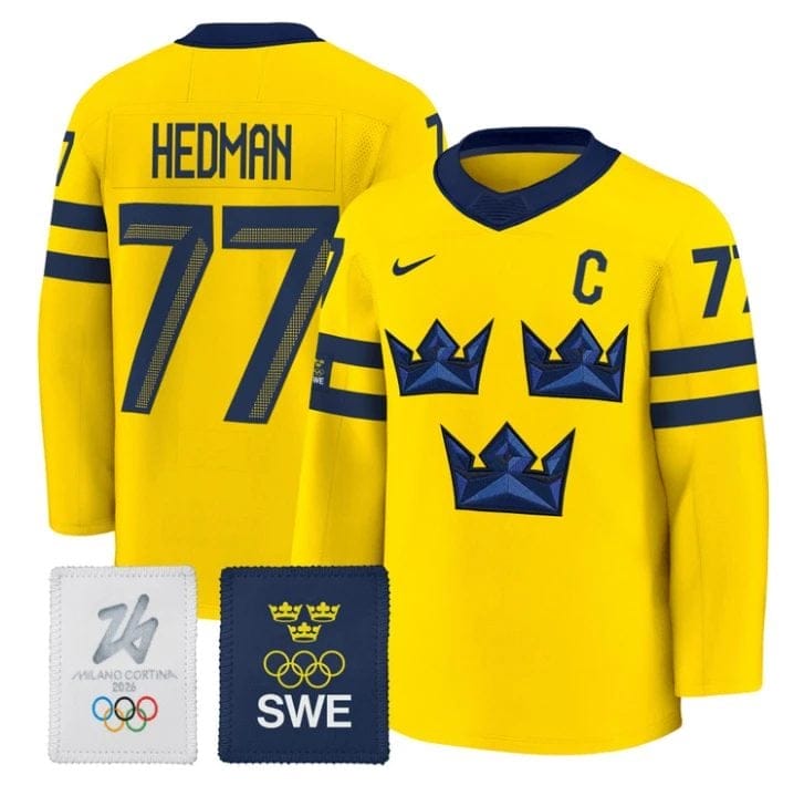 Victor Hedman Jersey #77 Sweden Olympic 2026 Premium Hockey All Stitched 6 Victor Hedman Jersey 77 Sweden Olympic 2026 Premium Hockey All Stitched Gold