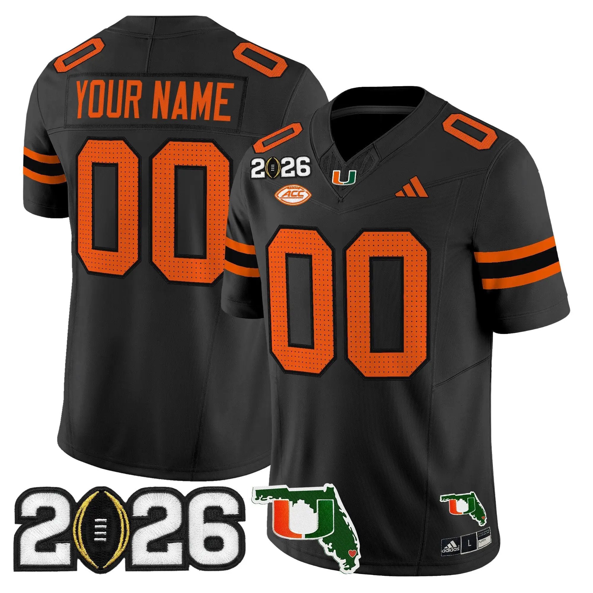 Miami Hurricanes 2026 CFP Final & Florida Patch Vapor Limited Custom Jersey - Stitched 1 Miami Hurricanes 2026 CFP Final & Florida Patch Vapor Limited Custom Jersey - Stitched by Digigearus
