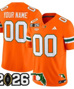 Miami Hurricanes 2026 CFP Final & Florida Patch Vapor Limited Custom Jersey - Stitched 15 Miami Hurricanes 2026 CFP Final & Florida Patch Vapor Limited Custom Jersey - Stitched by Digigearus