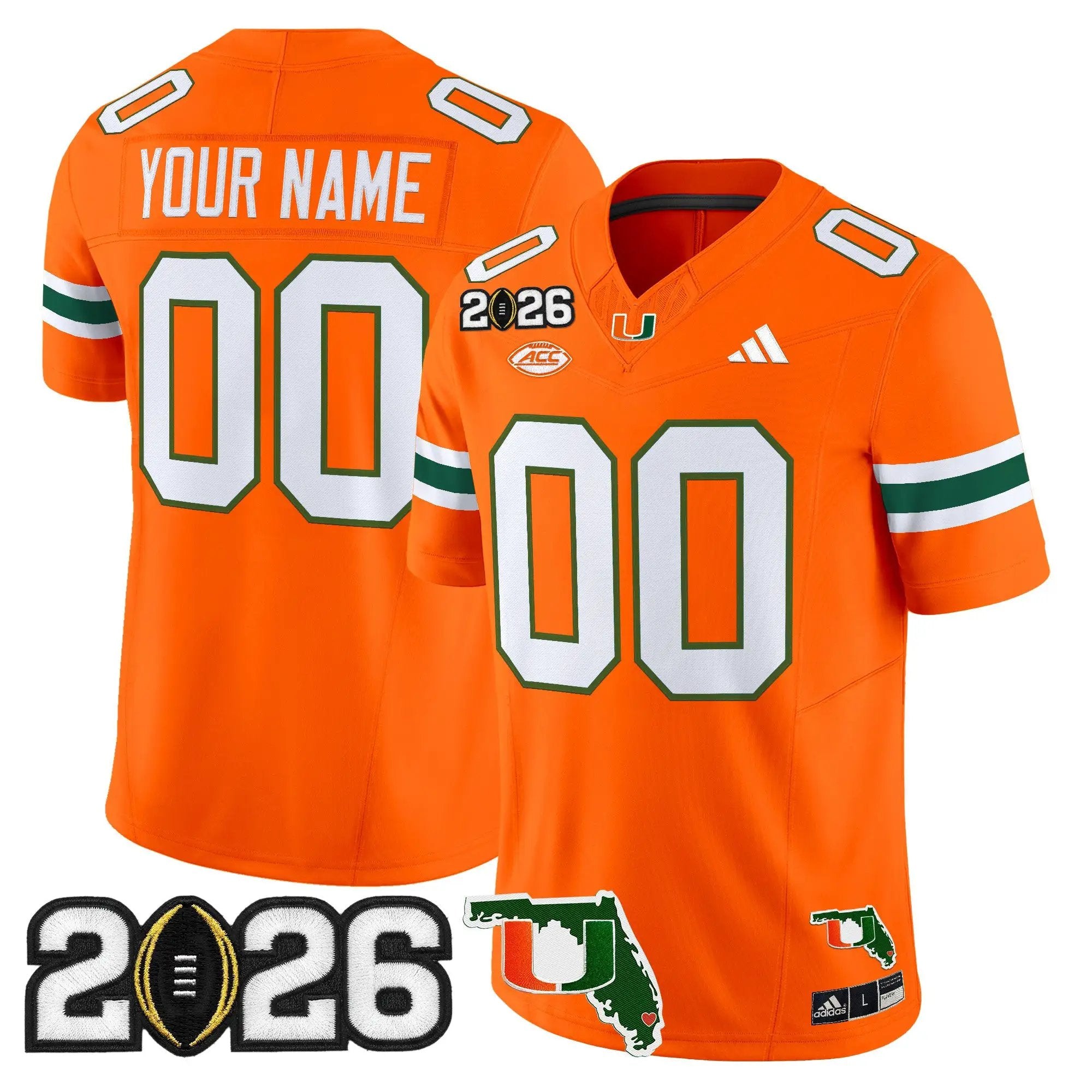 Miami Hurricanes 2026 CFP Final & Florida Patch Vapor Limited Custom Jersey - Stitched 4 Miami Hurricanes 2026 CFP Final & Florida Patch Vapor Limited Custom Jersey - Stitched by Digigearus