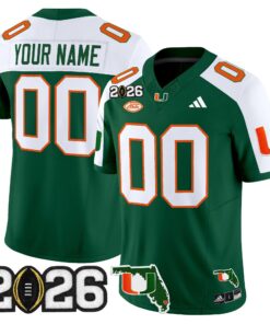 Miami Hurricanes 2026 CFP Final & Florida Patch Vapor Limited Custom Jersey - Stitched 17 Miami Hurricanes 2026 CFP Final & Florida Patch Vapor Limited Custom Jersey - Stitched by Digigearus
