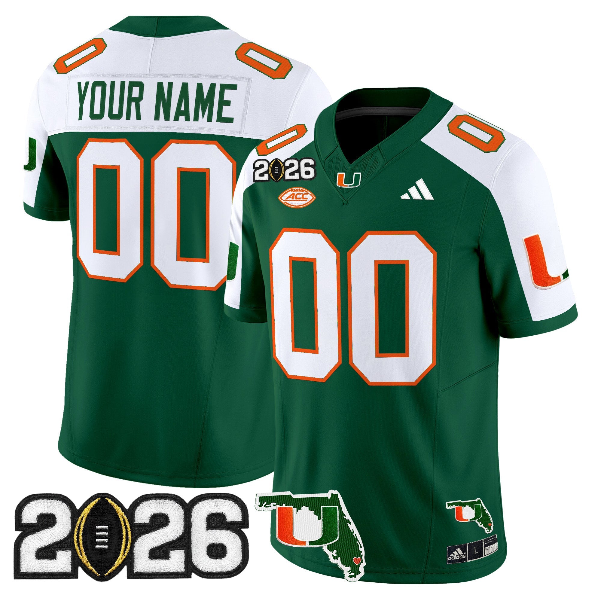 Miami Hurricanes 2026 CFP Final & Florida Patch Vapor Limited Custom Jersey - Stitched 6 Miami Hurricanes 2026 CFP Final & Florida Patch Vapor Limited Custom Jersey - Stitched by Digigearus